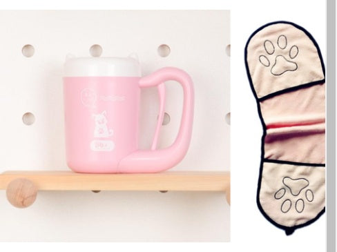 KFX-8489789 Pet Paw Cleaning Cup with Silicone Brush for Easy Foot Washing, Ideal for Small and Medium Dogs and Cats