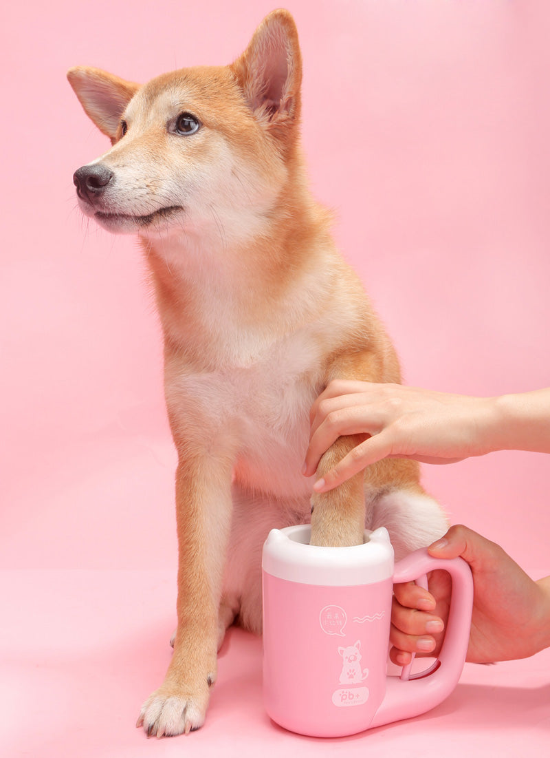 KFX-8489789 Pet Paw Cleaning Cup with Silicone Brush for Easy Foot Washing, Ideal for Small and Medium Dogs and Cats