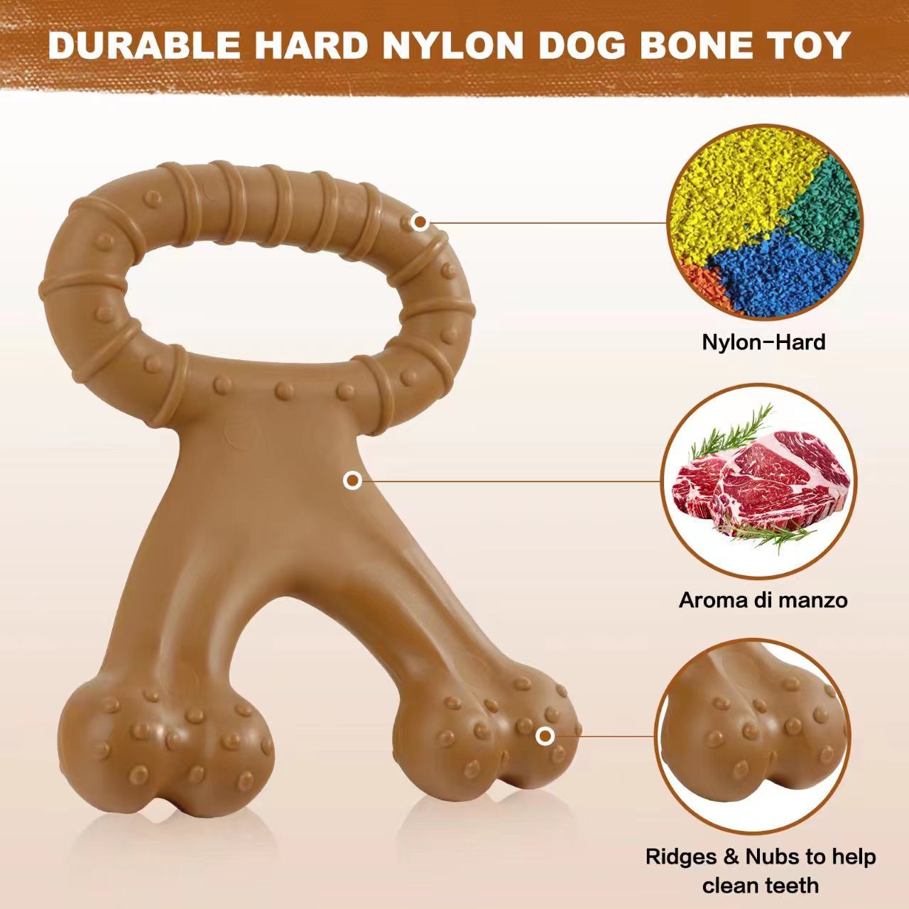 KFX-8492733 Beef Flavor Dog Molar Pulling Toy - Durable Nylon Chew Accessory