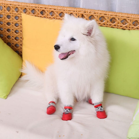 KFX-8494525 Waterproof Soft Rubber Sole Dog Shoes for All Sizes - Blue, Black, Red