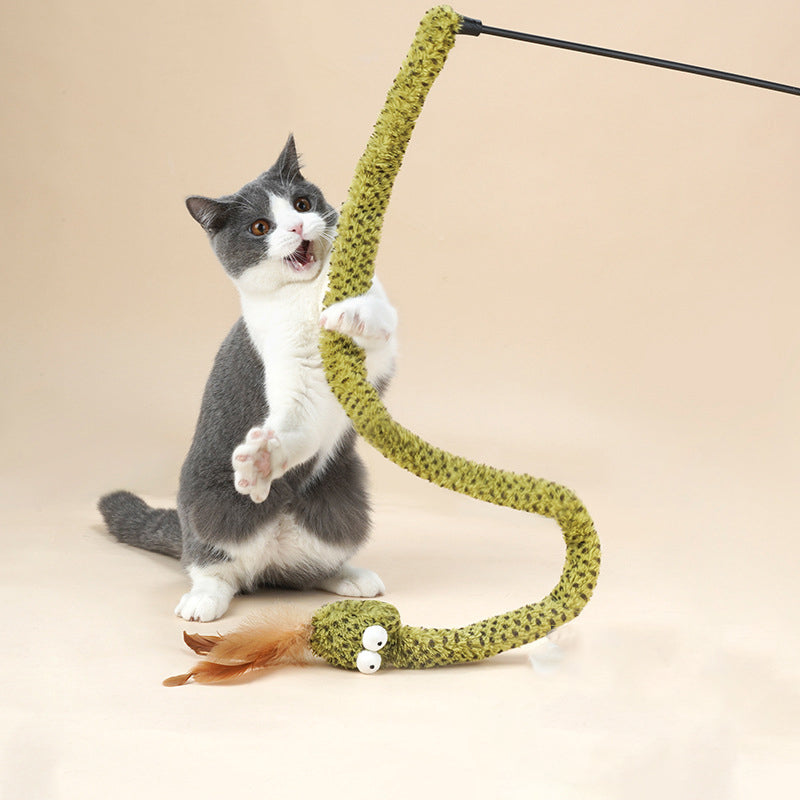 KFX-8495165 Feather Cat Teasing Stick with Long Pole for Cats - 140cm Length, 300g Weight