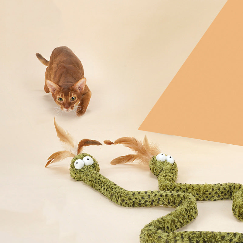 KFX-8495165 Feather Cat Teasing Stick with Long Pole for Cats - 140cm Length, 300g Weight