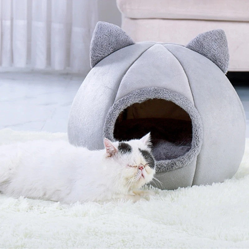 KFX-8497725 Removable and Washable Cat Sleeping Mat with Arctic Velvet and PP Cotton in Grey