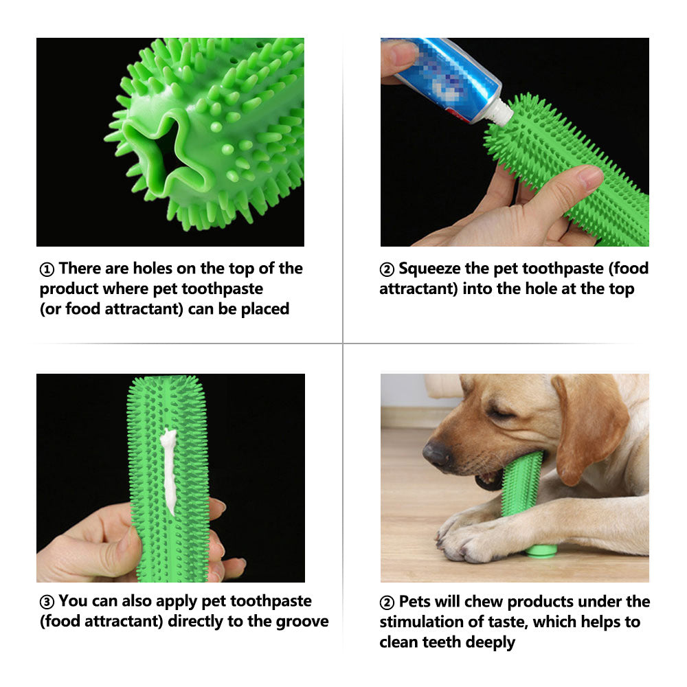 KFX-8498493 Dog Toothbrush Chew Toy with Suction Cup - Soft TPR Material for Dental Care