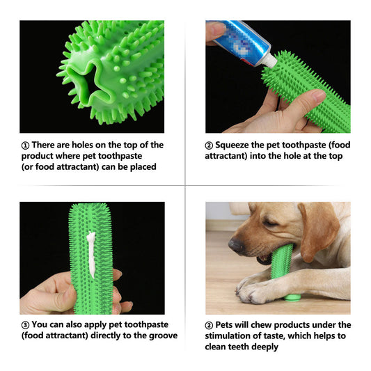 KFX-8498493 Dog Toothbrush Chew Toy with Suction Cup - Soft TPR Material for Dental Care