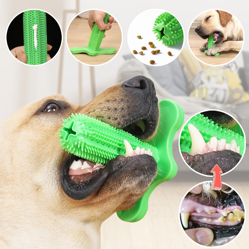 KFX-8498493 Dog Toothbrush Chew Toy with Suction Cup - Soft TPR Material for Dental Care