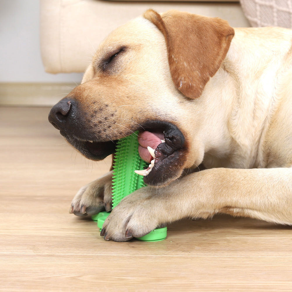 KFX-8498493 Dog Toothbrush Chew Toy with Suction Cup - Soft TPR Material for Dental Care