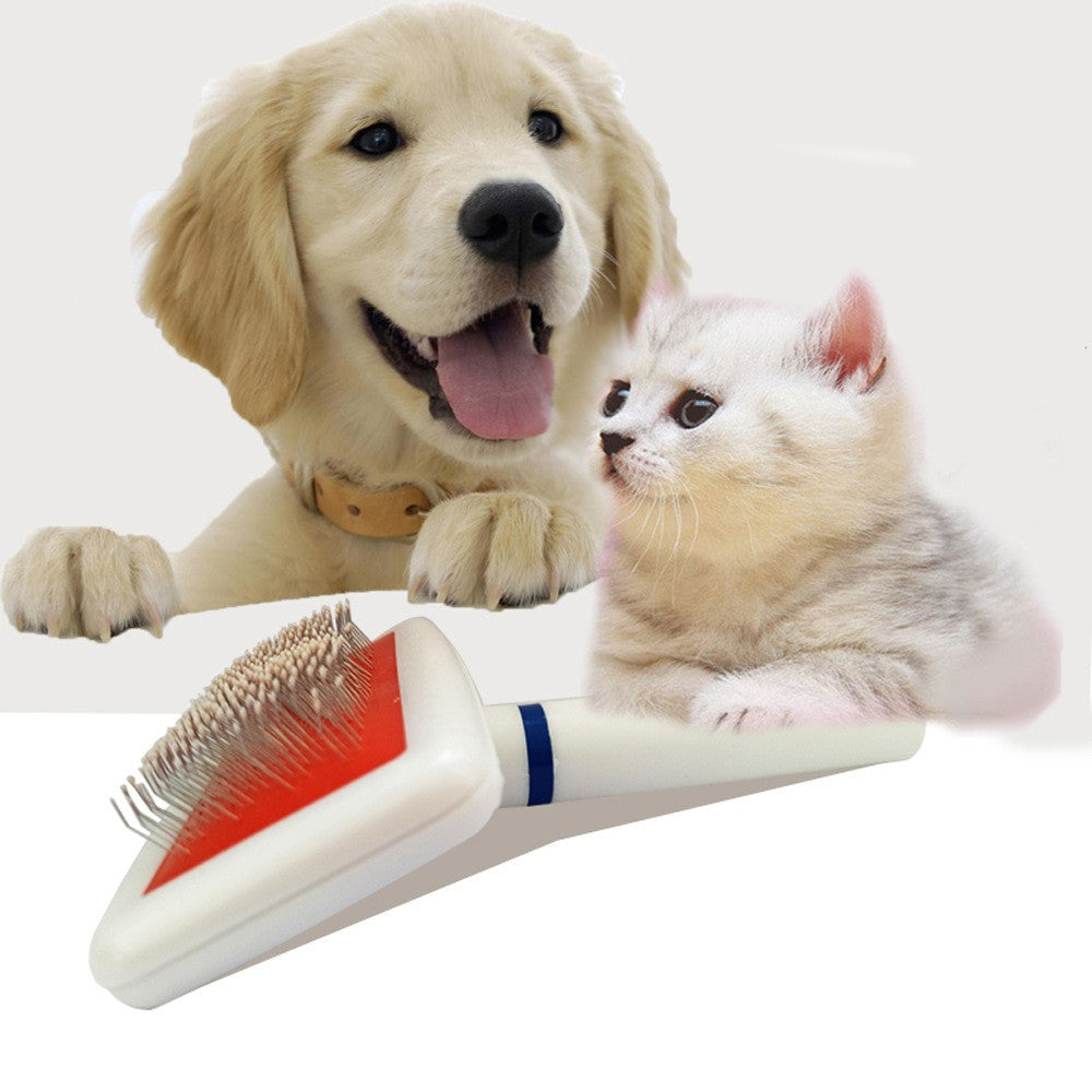 KFX-8499261 Stainless Steel Dog Comb with Soft Airbag and Cleaning Needles for Gentle Grooming