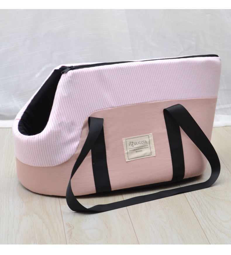 KFX-8499901 Breathable One-Shoulder Pet Backpack in Pink, Light Green, and Light Gray