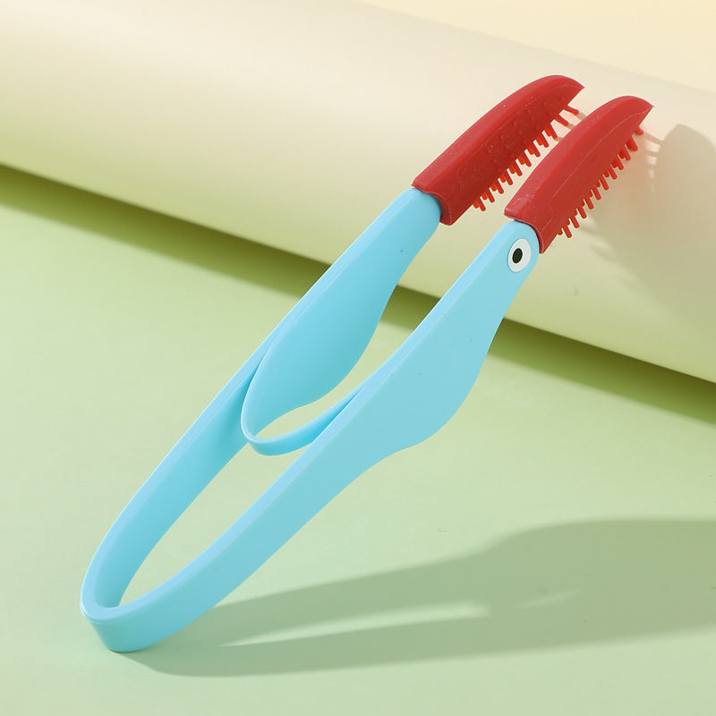 KFX-8500925 Soft Silicone Pet Tear Stain Remover Brush for Cats and Dogs Easy Grip Grooming Tool