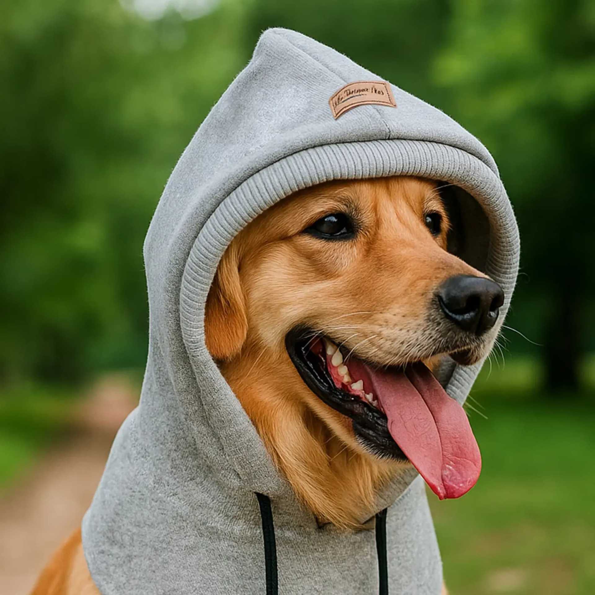 KFX-8501053 Dog Casual Noise-Blocking Earflap Hat for Pets - Gray, Green, Black - Sizes S, M, L - Polyester Material