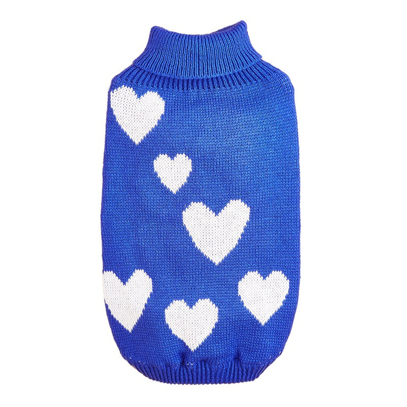 KFX-8501437 Valentine's Day & New Year Dog Knitted Sweater - Pink, Red, Blue, Sizes S-XXL