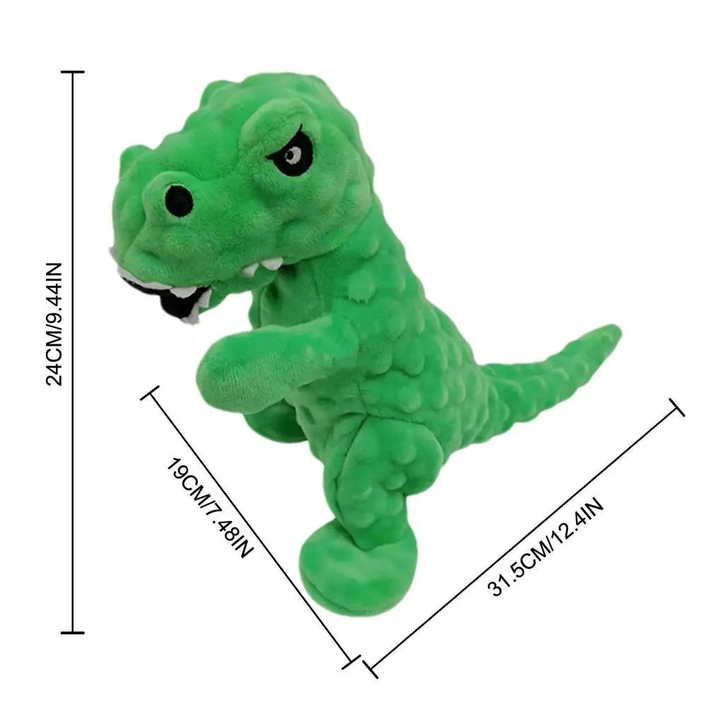 KFX-8502077 Dinosaur Squeaky Plush Dog Toy with Grunt Sounds for Interactive Chewing and Play for Small to Large Dogs