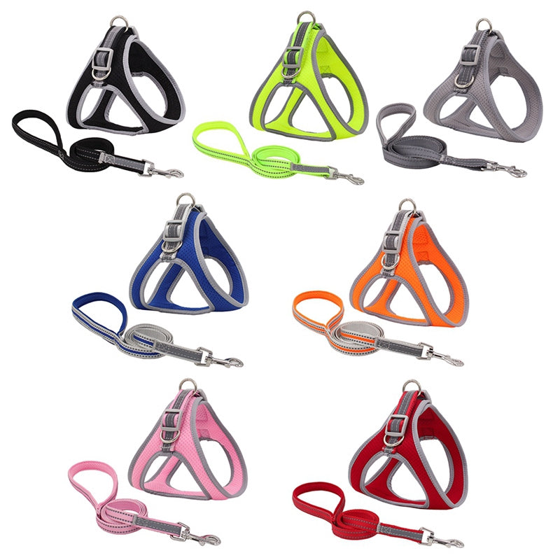 KFX-8502717 Adjustable Nylon Pet Chest Harness Vest with Traction Rope