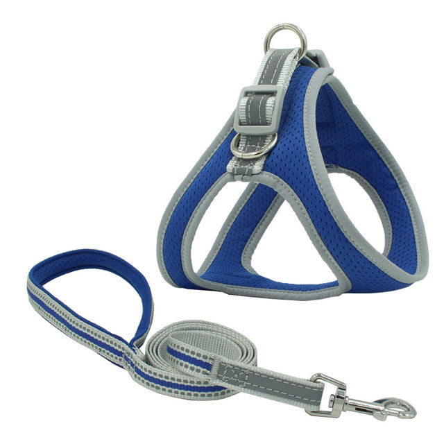 KFX-8502717 Adjustable Nylon Pet Chest Harness Vest with Traction Rope