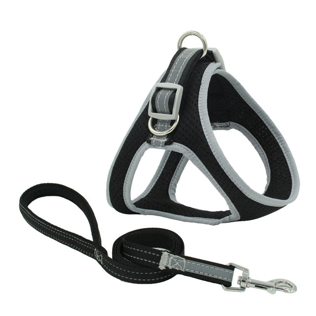 KFX-8502717 Adjustable Nylon Pet Chest Harness Vest with Traction Rope