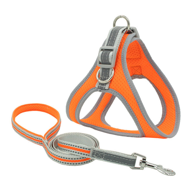 KFX-8502717 Adjustable Nylon Pet Chest Harness Vest with Traction Rope