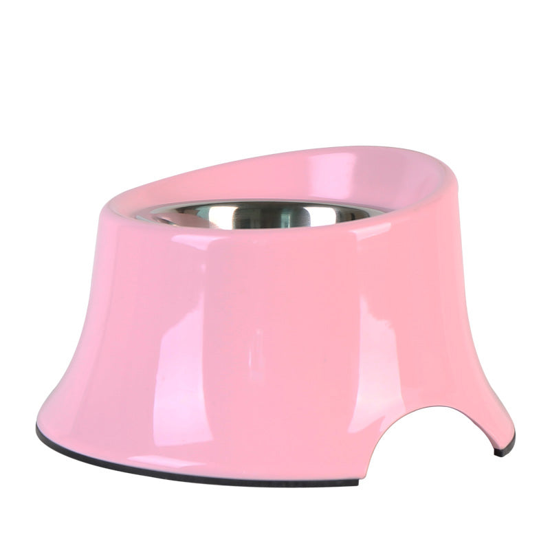 KFX-8503613 High-Quality Stainless Steel Dog Neck Food Bowl with Thick Melamine Base - Three Sizes Available