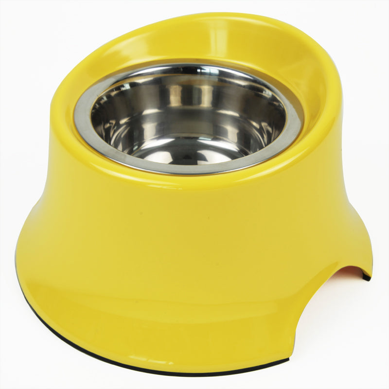 KFX-8503613 High-Quality Stainless Steel Dog Neck Food Bowl with Thick Melamine Base - Three Sizes Available