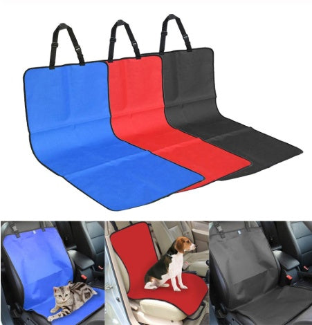 KFX-8505277 Waterproof Dog Car Seat Cover - Oxford Fabric Mat for Pets in Blue, Red, or Black