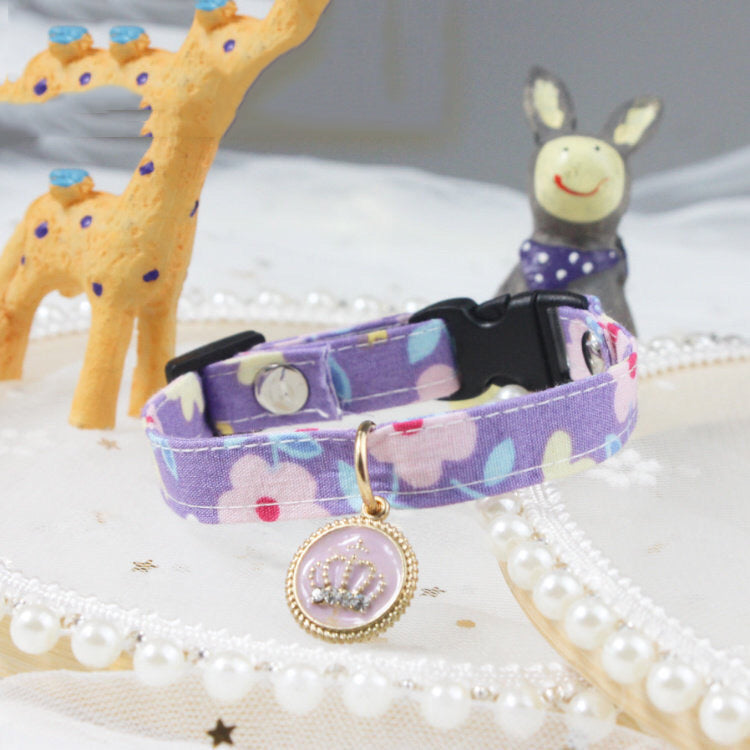KFX-8505405 Pet Floral Collar for Cats, Dogs, and Rabbits - Lightly Adjustable, Multiple Sizes Available
