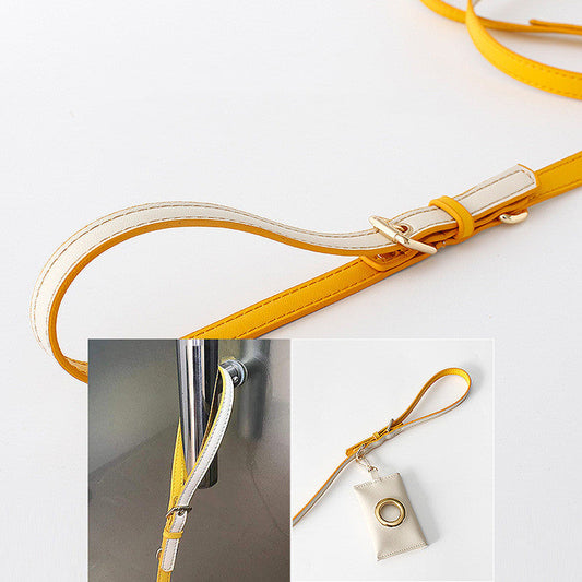 KFX-8508989 Leather Dog Leash - Multifunctional 150cm Traction Rope in Various Colors