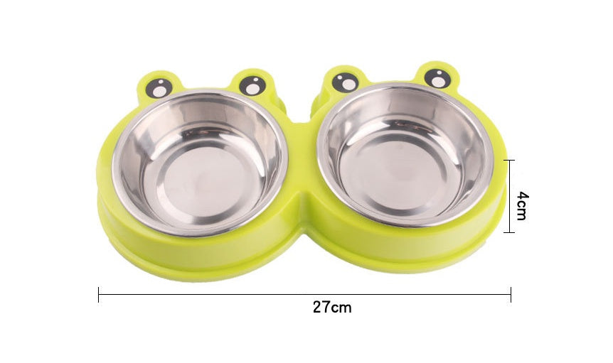 KFX-8509373 Cartoon Stainless Steel Pet Bowl - Colorful Design for Small to Medium Dogs and Cats