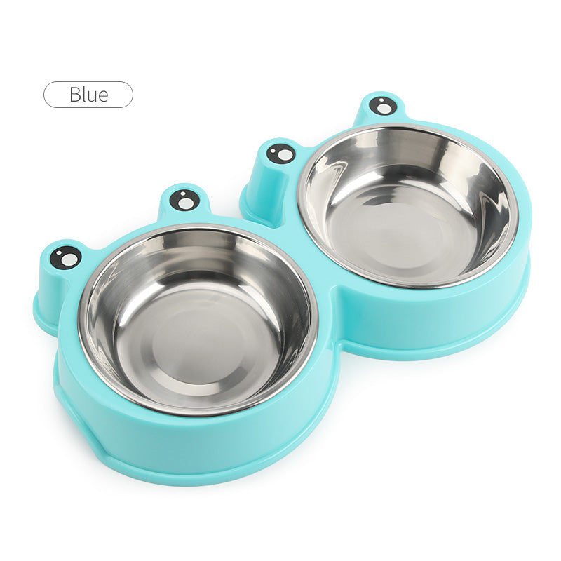KFX-8509373 Cartoon Stainless Steel Pet Bowl - Colorful Design for Small to Medium Dogs and Cats