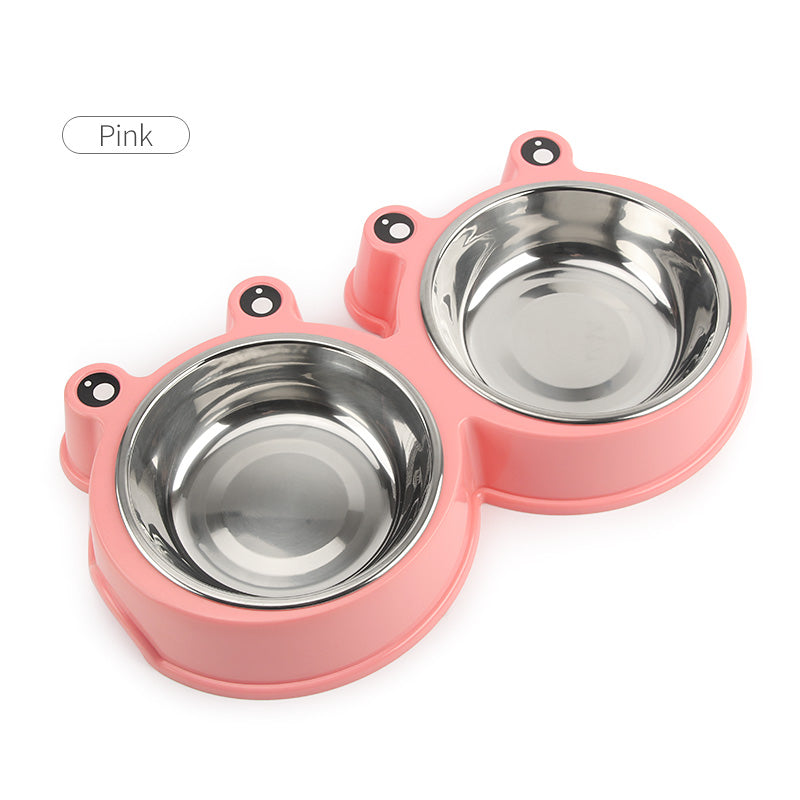 KFX-8509373 Cartoon Stainless Steel Pet Bowl - Colorful Design for Small to Medium Dogs and Cats