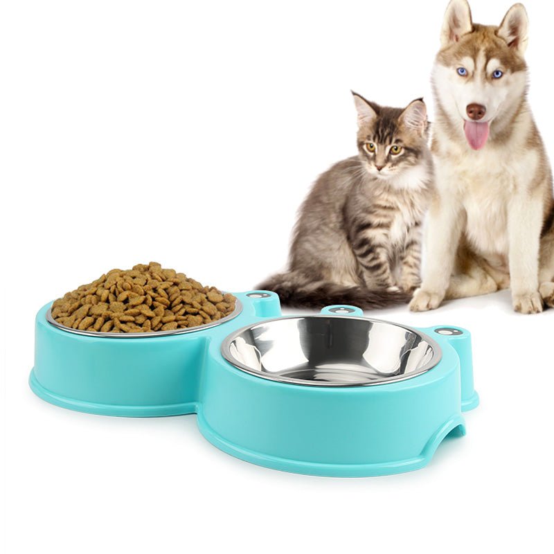 KFX-8509373 Cartoon Stainless Steel Pet Bowl - Colorful Design for Small to Medium Dogs and Cats