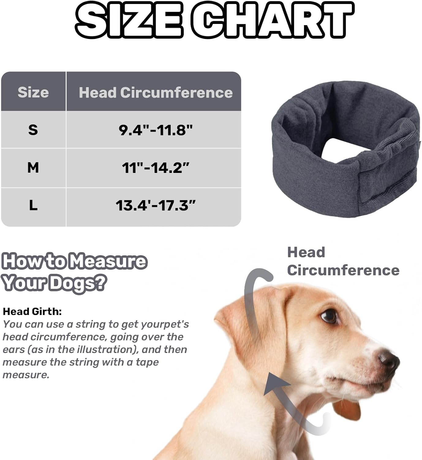 KFX-8509757 Dog Calming Hoodie with Adjustable Ear Wraps for Noise Protection and Grooming Relief