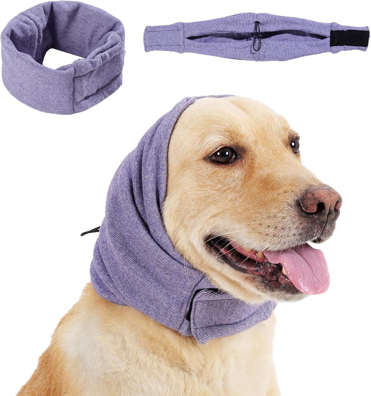 KFX-8509757 Dog Calming Hoodie with Adjustable Ear Wraps for Noise Protection and Grooming Relief