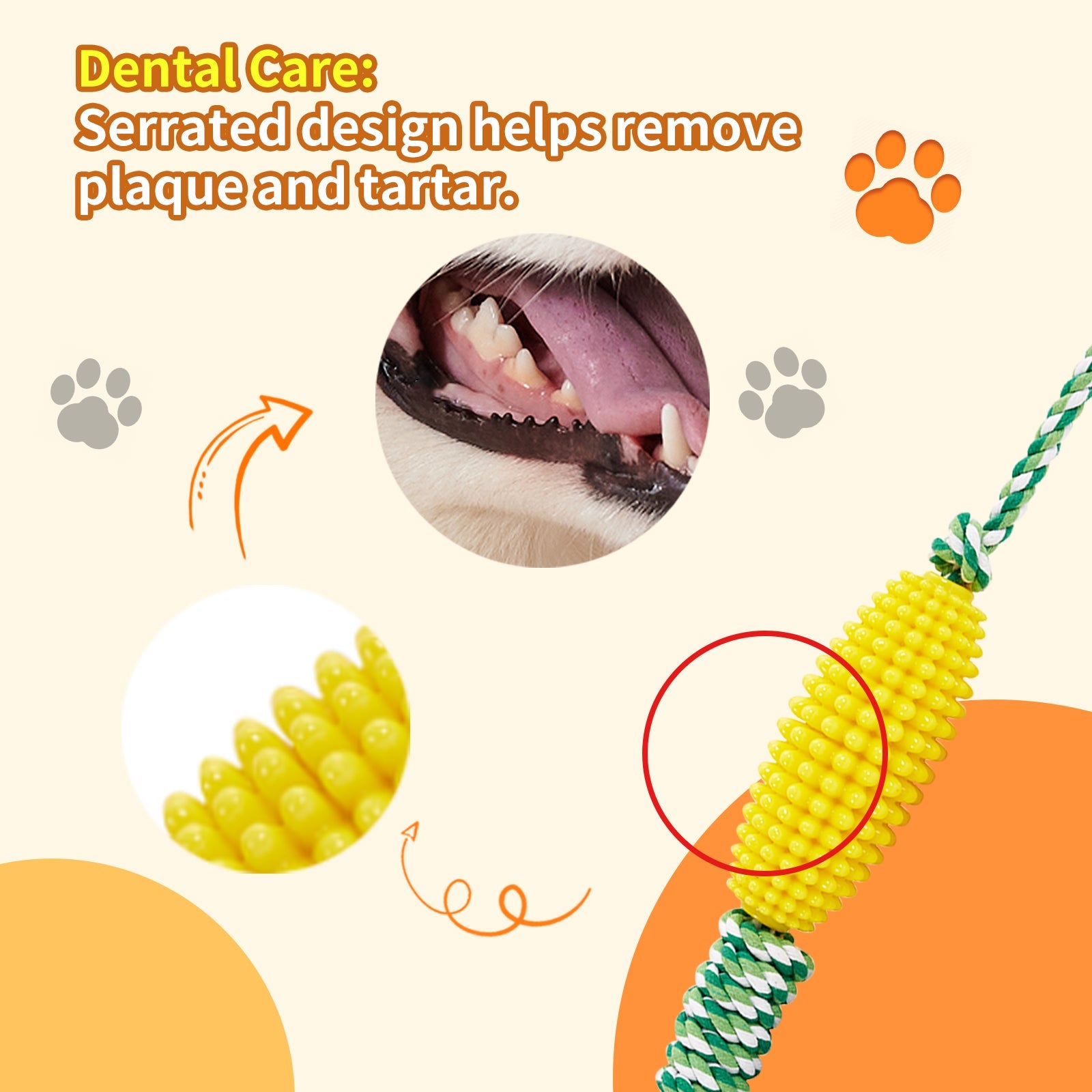 KFX-8510653 Interactive Zigzag Puppy Toothbrush Chew Toy for Dogs - Dental Cleaning & Anxiety Relief