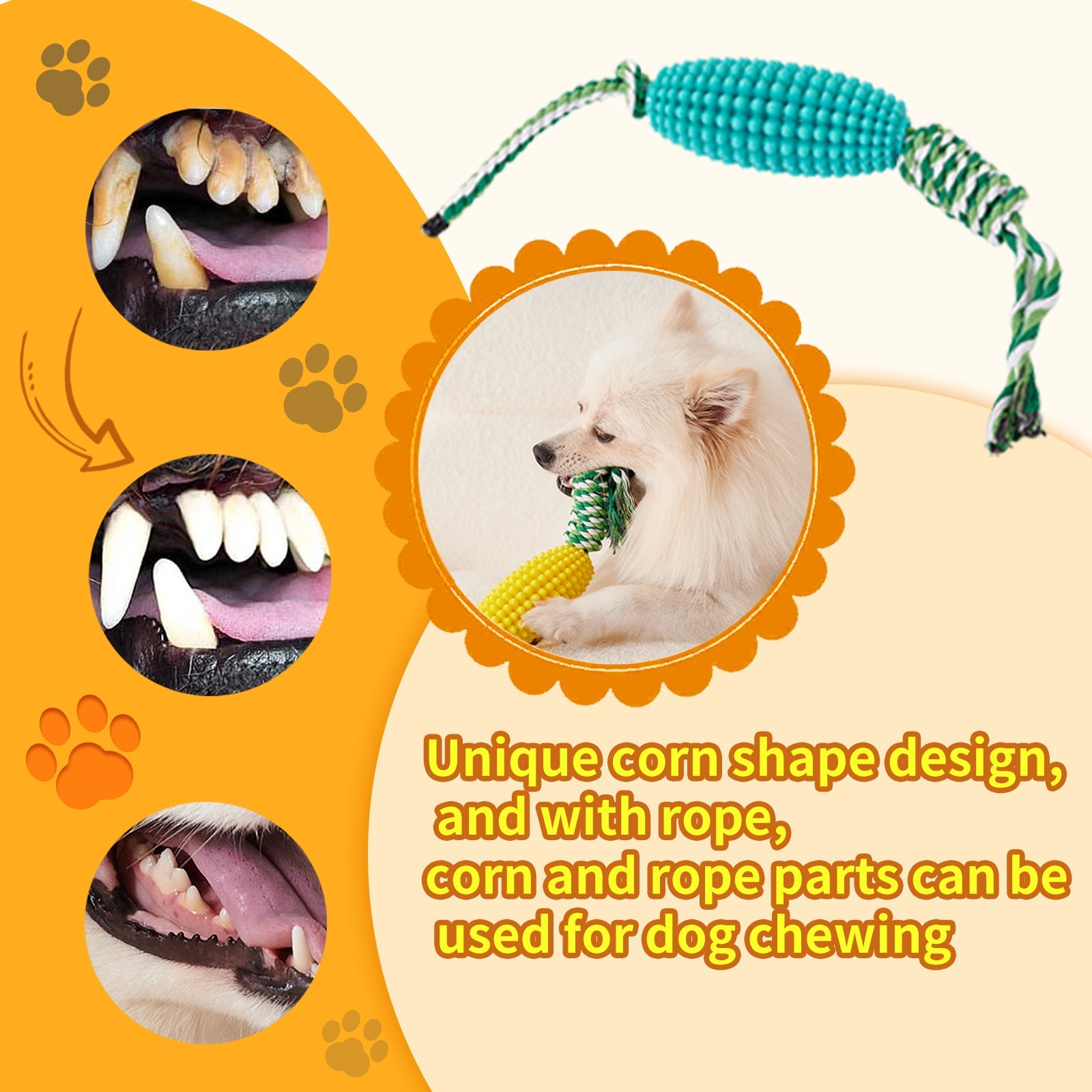 KFX-8510653 Interactive Zigzag Puppy Toothbrush Chew Toy for Dogs - Dental Cleaning & Anxiety Relief