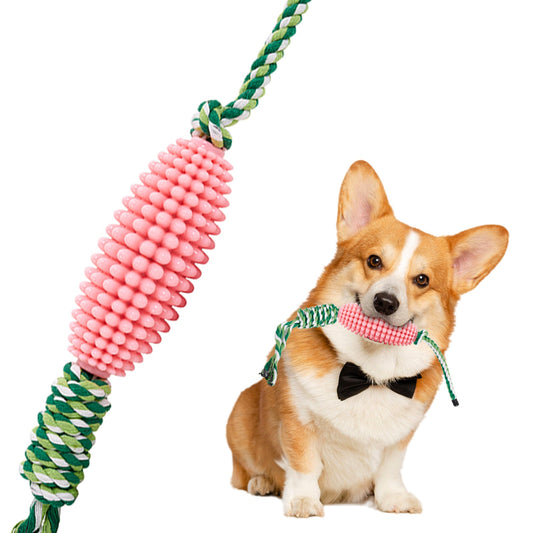 KFX-8510653 Interactive Zigzag Puppy Toothbrush Chew Toy for Dogs - Dental Cleaning & Anxiety Relief