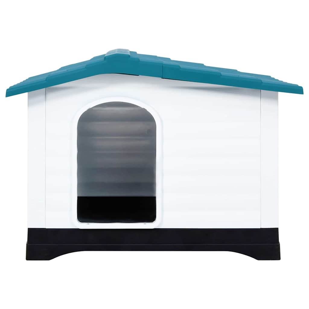 KFX-8513213 Durable Polypropylene Dog House for Comfortable Outdoor Shelter, 90.5 x 68 x 66 cm - Blue, White, Black, Gray