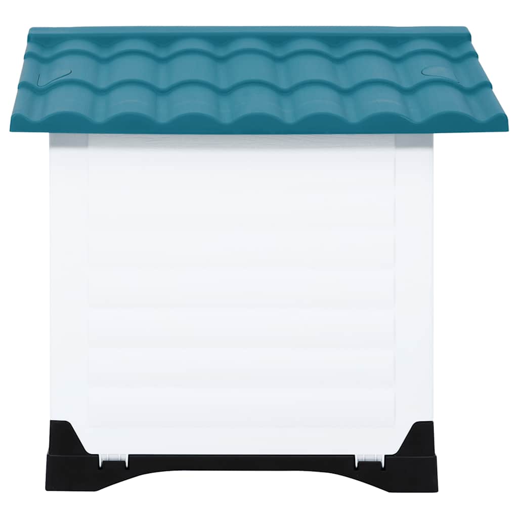 KFX-8513213 Durable Polypropylene Dog House for Comfortable Outdoor Shelter, 90.5 x 68 x 66 cm - Blue, White, Black, Gray
