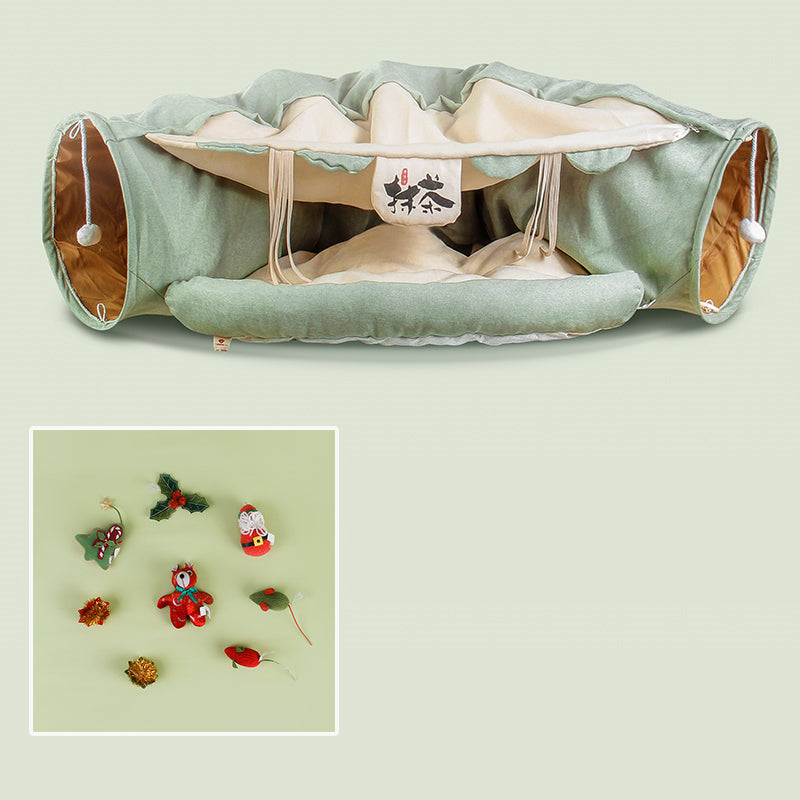 KFX-8514237 Cozy Cat Tunnel Bed with Polyester Material and Cotton Litter - 25CM Diameter, 126CM Length
