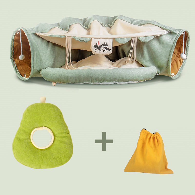 KFX-8514237 Cozy Cat Tunnel Bed with Polyester Material and Cotton Litter - 25CM Diameter, 126CM Length