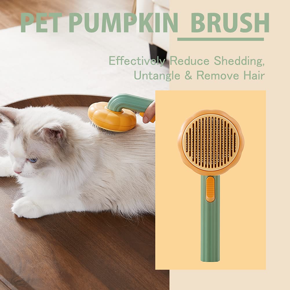 KFX-8516413 Self-Cleaning Slicker Comb for Pets - Ideal Grooming Brush for Dogs, Cats, Puppies, and Rabbits