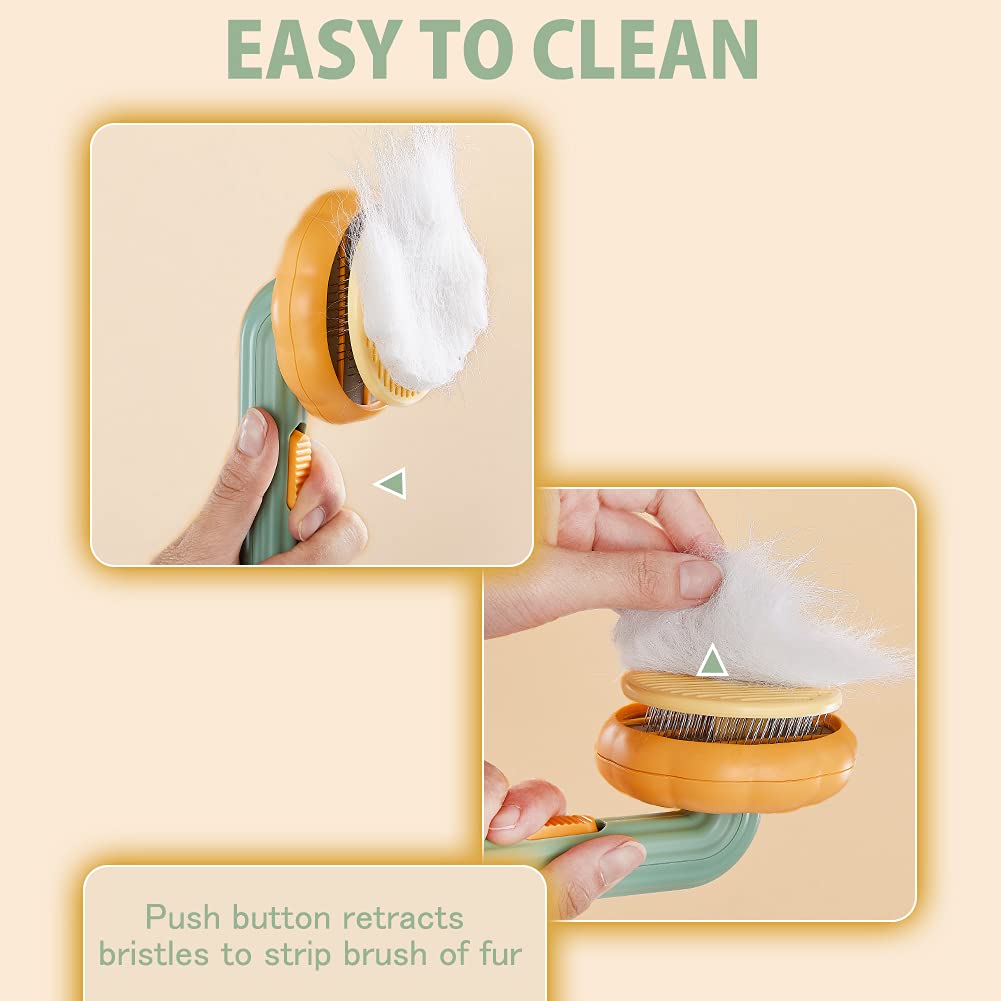 KFX-8516413 Self-Cleaning Slicker Comb for Pets - Ideal Grooming Brush for Dogs, Cats, Puppies, and Rabbits