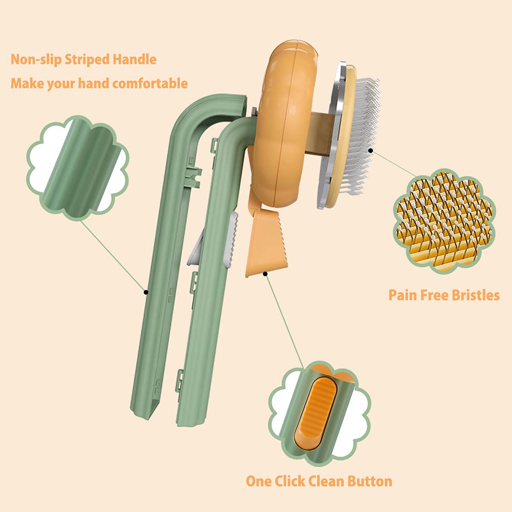 KFX-8516413 Self-Cleaning Slicker Comb for Pets - Ideal Grooming Brush for Dogs, Cats, Puppies, and Rabbits
