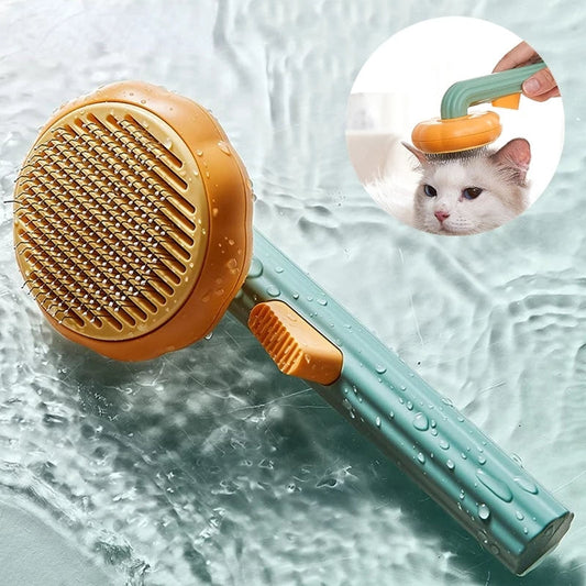 KFX-8516413 Self-Cleaning Slicker Comb for Pets - Ideal Grooming Brush for Dogs, Cats, Puppies, and Rabbits