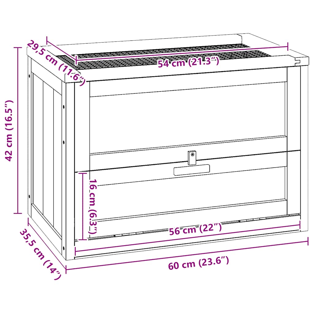KFX-8516541 Wooden Hamster Cage with Accessories - Solid Fir Wood, Wire Mesh Top, Easy Clean Design