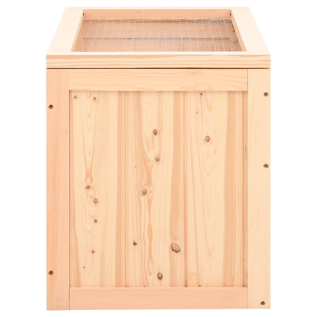 KFX-8516541 Wooden Hamster Cage with Accessories - Solid Fir Wood, Wire Mesh Top, Easy Clean Design