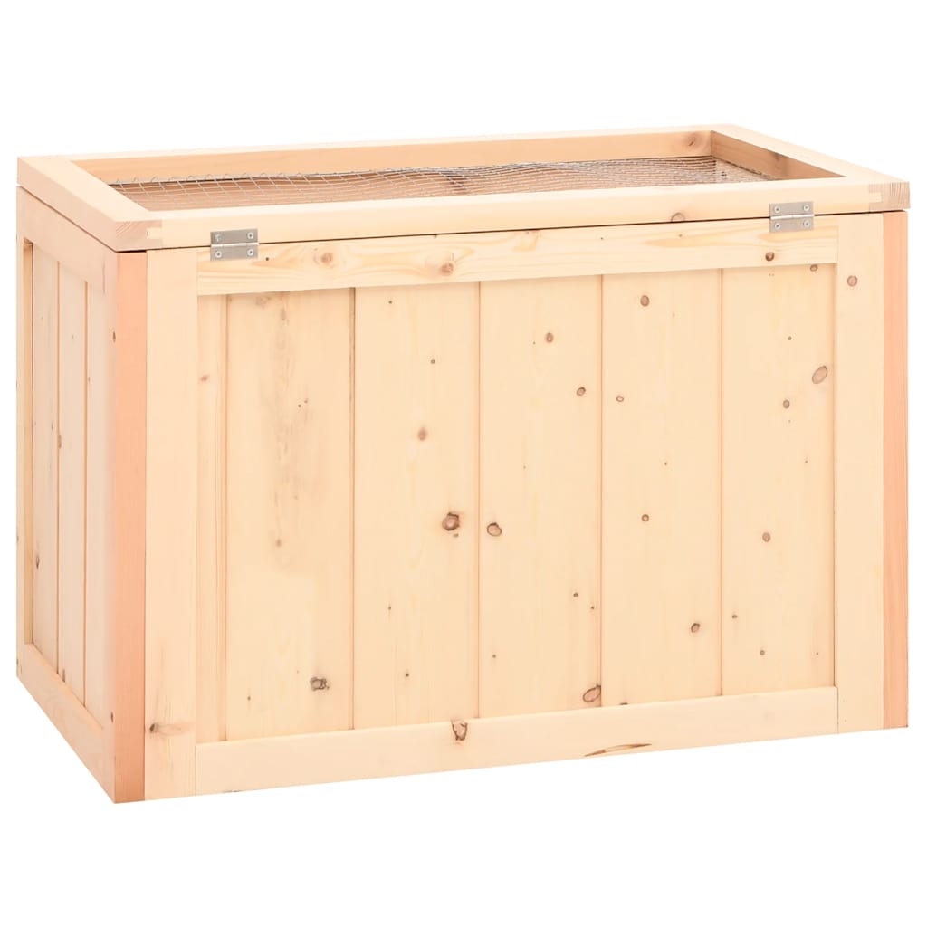 KFX-8516541 Wooden Hamster Cage with Accessories - Solid Fir Wood, Wire Mesh Top, Easy Clean Design