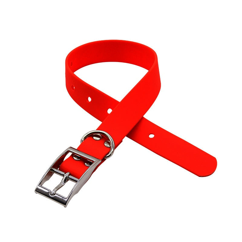 KFX-8516925 Durable Waterproof PVC Dog Collar with Zinc Alloy Buckle - Multiple Colors Available