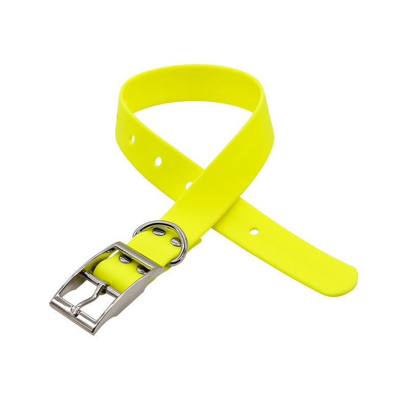 KFX-8516925 Durable Waterproof PVC Dog Collar with Zinc Alloy Buckle - Multiple Colors Available