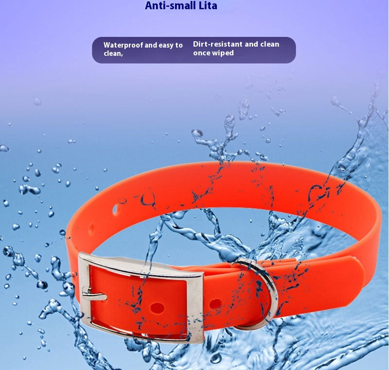 KFX-8516925 Durable Waterproof PVC Dog Collar with Zinc Alloy Buckle - Multiple Colors Available