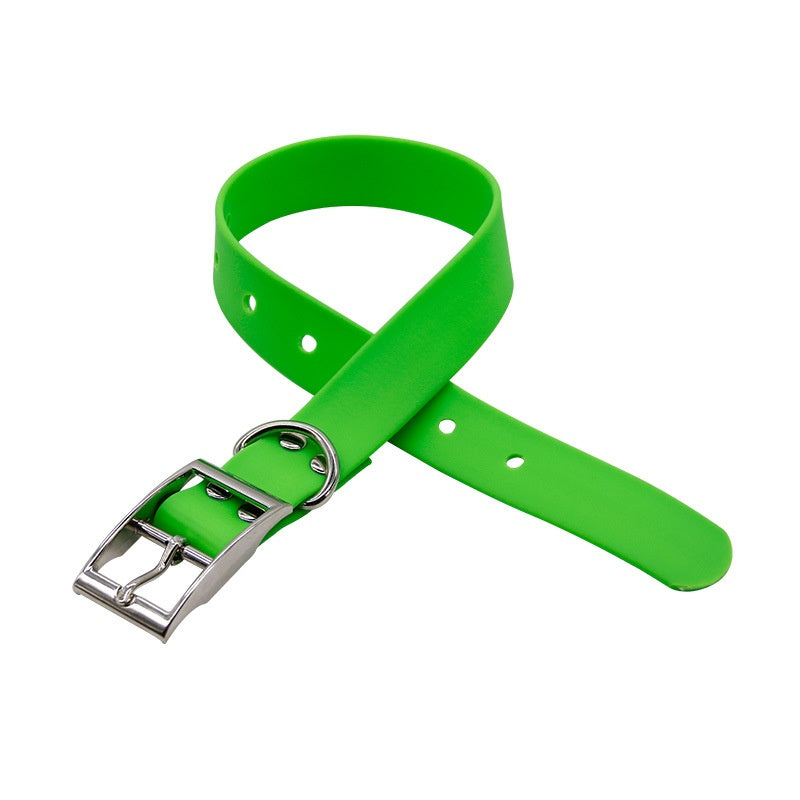 KFX-8516925 Durable Waterproof PVC Dog Collar with Zinc Alloy Buckle - Multiple Colors Available